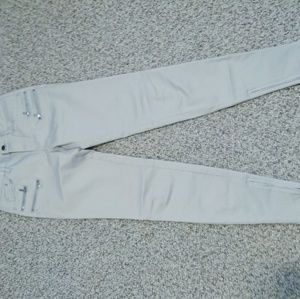 Zara off white skinny moto trousers 👖